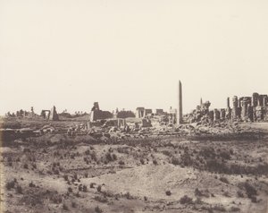 Karnak Thebes, Kuzey-Doğudan Alınan Harabelerin Genel Görünümü, V, 1851-52, 1853-54 basılmış. by Félix Teynard