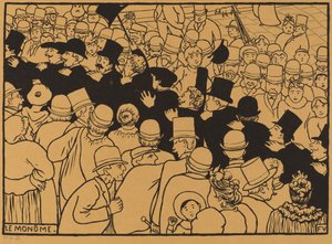 Le Monôme Tek Sırada Sokaklarda Geçit Töreni, 1893. by Félix Vallotton