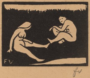 İki Oturan Yıkananlar by Félix Vallotton