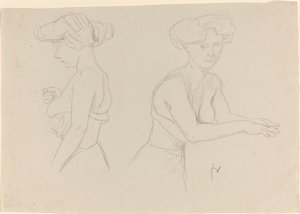 Bir Kadın Giyinmesi Üzerine İki Çalışma by Félix Vallotton