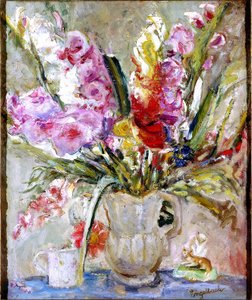 Gladioli (tuval üzerine yağlı boya) by Florence Engelbach