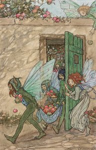 Elfin Şarkısı için bir illüstrasyon (kurşun kalem, kahverengi mürekkep ve suluboya)