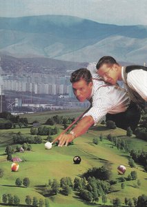 İyi arkadaşlarla bilardo, 2020 (kolaj) by Florent Bodart