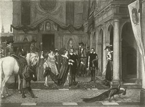 Marie de Medici at the house of Rubens (gravure)