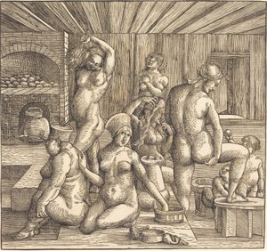 Almanca: Frauenbad Kadınlar Hamamı by Follower of Albrecht Durer
