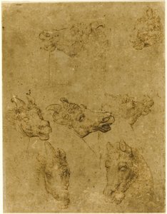 Atların ve Tekboynuzların Başları by Follower of Leonardo da Vinci