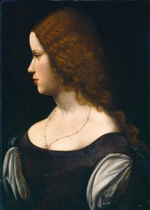 genç bir bayanın portresi by Follower of Leonardo da Vinci