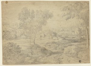 Binalarla İtalyan Manzarası by Follower of Nicolas Poussin