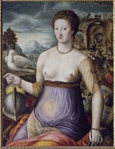 Barış alegorisi veya bir güvercin tutan Diane de Poitiers, Fransa Kralı II. Henry