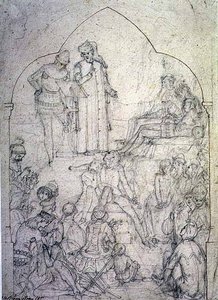 Edward III Mahkemesinde Chaucer - Çalışma, 1845 by Ford Madox Brown