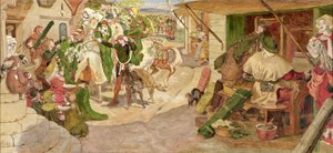 1363'te Manchester'da Flaman Dokumacıların Kuruluşu by Ford Madox Brown