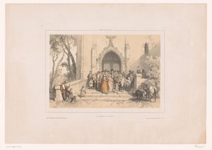 Kilise müdavimleri ayinden sonra kiliseden ayrılır La sortie de l