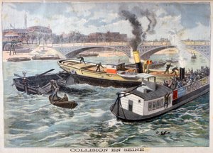 Seine Nehri'nde Çarpışma, Paris, 1897 by Fortuné Méaulle
