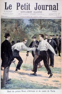 Prens Henri dOrleans ve Kont de Turin arasındaki düello, 1897 by Fortuné Méaulle