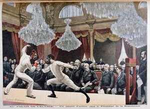 Cumhurbaşkanının önünde eskrim, Palais de lÉlysée, 1895