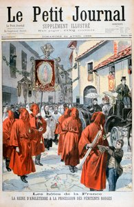 Kraliçe Victoria, kırmızı tövbekarların alayını izliyor, 1898. by Fortuné Méaulle