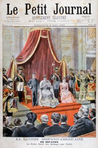 İspanyol Kraliçesi bir konuşma yapıyor, İspanyol-Amerikan Savaşı, 1898 by Fortuné Méaulle