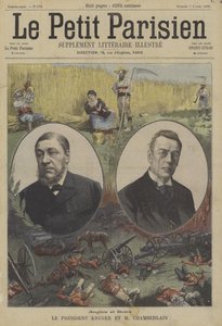 İngilizler ve Boers: Transvaal Başkanı Kruger ve İngiliz Kolonilerden Sorumlu Devlet Bakanı Joseph Chamberlain