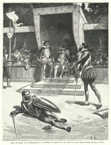 Guy Cabot de Jarnac ve Francois de Vivonne arasındaki düello, Seigneur de la Chataigneraie, Fransa Kralı II. Henry