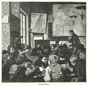 Dersin sonu (gravür) by Fortune Louis Meaulle