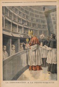 La Petite Roquette hapishanesinde dini doğrulama, Le Petit Journal, 1 Kasım 1896 by Fortune Louis Meaulle
