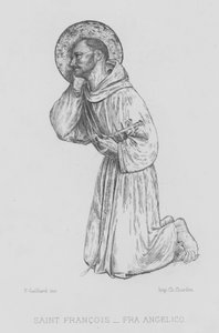 Assisi Aziz Francis (lito) by Fra (after) Angelico