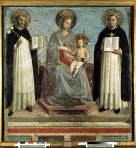 ""Madonna ve çocuk, Saint Dominic de Guzman (1170-1221), Dominik Tarikatı