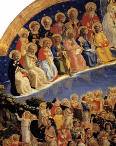Son Yargı: Cennetteki Azizlerden Detay. Guido di Pietro (veya Fra Giovanni da Fiesole) tarafından Fra Angelico ou il Beato (1400-1455) adlı tablo