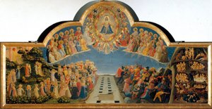 Guido di Pietro (veya Fra Giovanni da Fiesole) tarafından ahşap üzerine Son Yargı Detrempe, Fra Angelico veya il Beato (1400-1455) tarafından. Boyut 105x210 cm San Marco Müzesi. Floransa