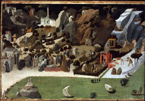 Thebaide - Manzaralar de la Vie des Peres du Desert - Çöl Babalarının (Thebaid) Hayatlarından Sahneler - Fra Angelico