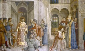 Aziz Sixtus Kilise Hazinelerini Lawrence ve Aziz Lawrence'a sadaka veriyor