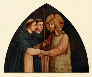 Bir Hacı Olarak İsa, İki Dominikli tarafından Karşılandı, 15. yüzyıl, c1909 by Fra Angelico