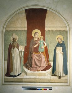 Aziz Francis ve Aziz Zenobia ile Madonna ve Çocuk. Guido di Pietro tarafından fresk by Fra Angelico