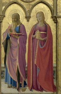 Aziz Matta ve Mary Magdalen. Cortona Polyptych, yaklaşık 1437. by Fra Giovanni Angelico da Fiesole