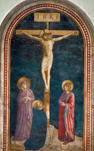 Aziz Dominic ile Çarmıha Gerilme, c. 1440 by Fra Giovanni Angelico da Fiesole