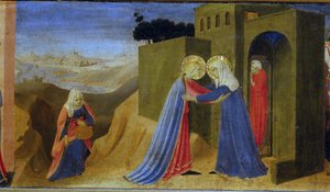 Ziyaret. Altarpiece Predella Müjde, c. 1433-1434.