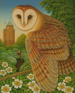 Beyaz Bahçe, 1997 (panelde yağ ve tempera) by Frances Broomfield