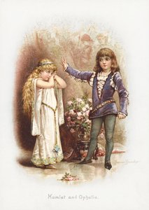 Hamlet ve Ophelia (chromolitho)