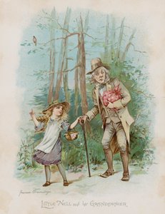 Küçük Nell ve Dedesi (chromolitho) by Frances Brundage