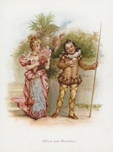 Olivia ve Malvolio (kromolitho)