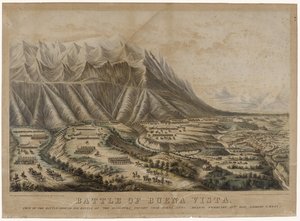 Buena Vista Savaşı, 1847 (dokuma kağıt üzerinde kromolitograf) by Frances Flora Bond Palmer