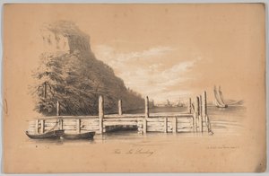 Fort Lee Landing, içinde: New York Çizim Kitabı, Bir Dizi Orijinal Tasarım İçeren a..., 1847. by Frances Flora Bond Palmer