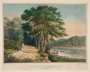 Highbridge Yakın Görünüm. Harlem Nehri, NY by Frances Flora Bond Palmer