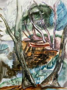 Manzara, c.1935 (kağıt üzerine sulu boya) by Frances Hodgkins
