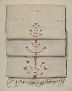 Pa. Alman İşlemeli Havlu by Frances Lichten