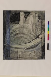 Gerçek Kuyunun Dibinde Yatar, c.1912-15 (kağıt üzerine kurşun kalem ve suluboya)