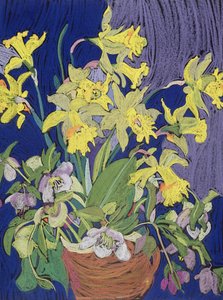 Sürahili Nergis (tahta üzerinde pastel)