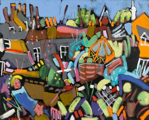 Judy au Jardin, 2010 (tuval üzerine akrilik) by Frances Treanor