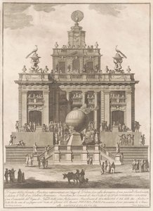 1785 Çini için Seconda Macchina: Hava Balonlu Bir Zevk Sarayı by Francesco Barbazza, after Giuseppe Palazzi