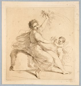 Flora, bir çocukla by Francesco Bartolozzi
